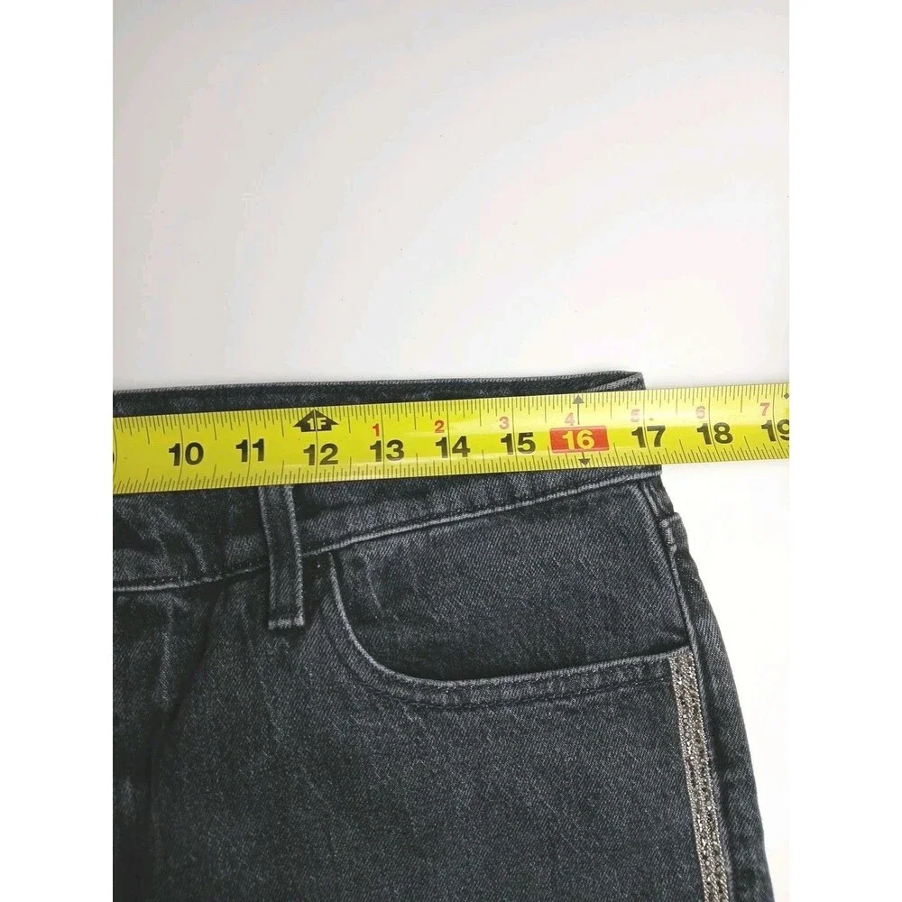 Lucky Brand Mid Rise Sienna Slim Boyfriend Jean Black Silver Glitter 10/30 Y2k‎